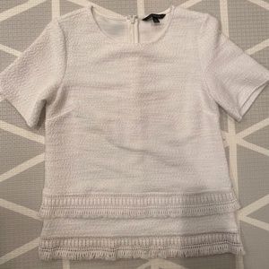 Banana Republic White Boucle Fridge Blouse